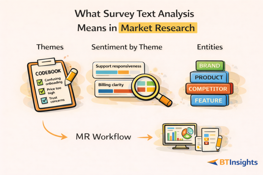 What &ldquo;survey text analysis&rdquo; means in market research