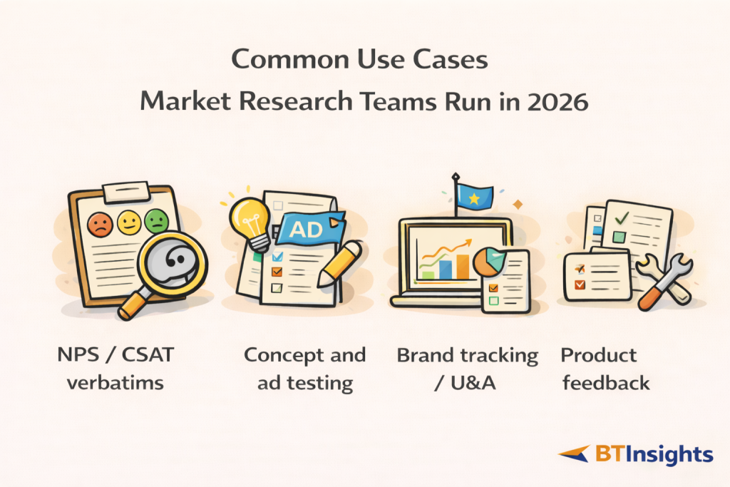 Common use cases market research teams run in 2026