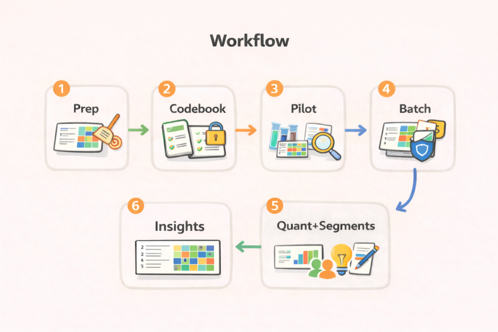 A reliable workflow for open-end coding with chatbots